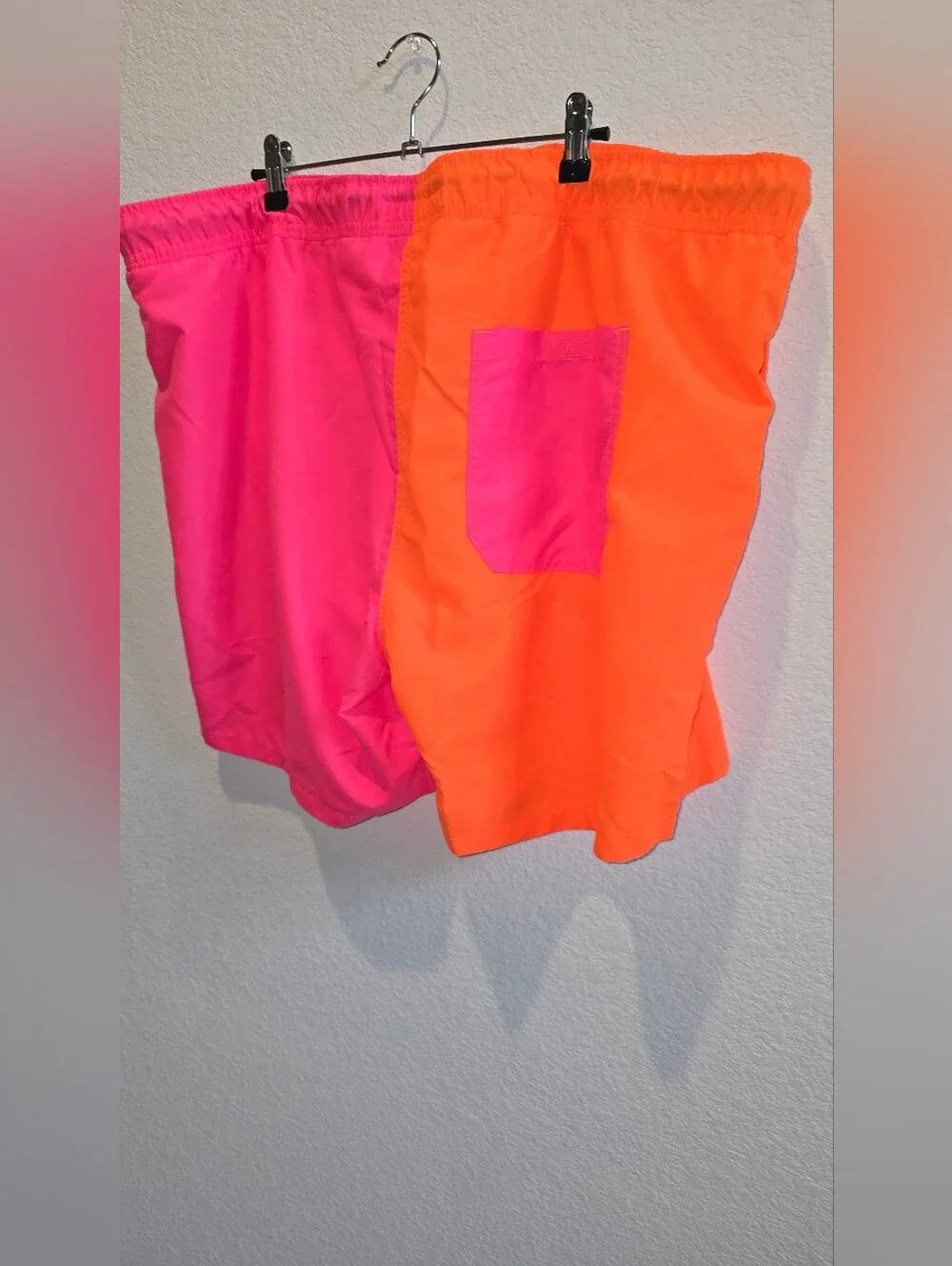 New Neon Orange & Hot Pink Swim Shorts - Dual Colors XXL